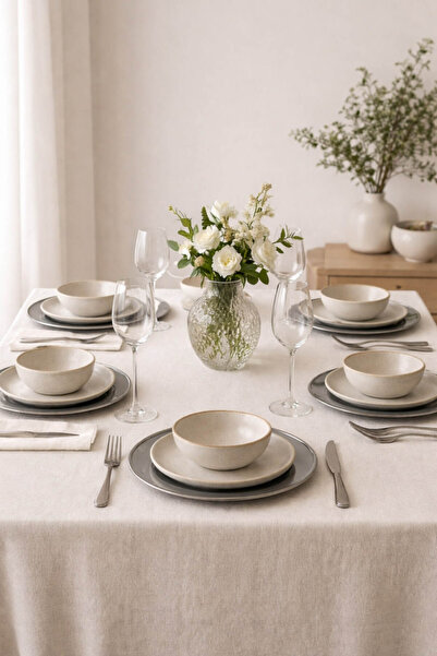 Anadolu Saray 6-Piece Stainless Steel Silver Presentation Plate and Serving T...