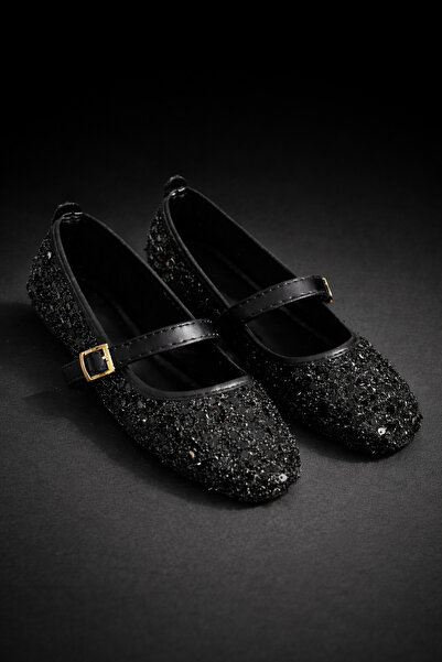 modastilin Μαύρες παντόφλες με παγιέτες και σφουγγάρι εσωτερικά S Με γκλίτερ ...