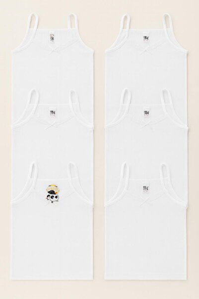 Panda Set de 6 maiouri cu bretele pentru fete R tricot texturat 6 piese 308-