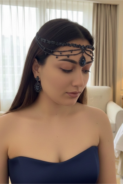 Happyline Navy Blue Headband after Party Henna Night Headband Hair Accessory ...