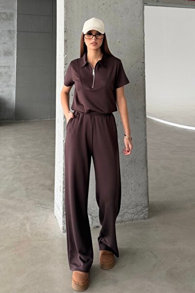 BEJNA Women's Zipper Collar Soft Touch Modal Sports Set