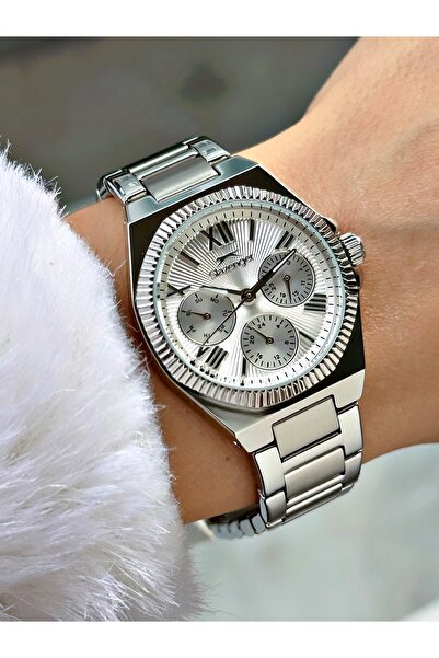 Slazenger Functional Steel Cord Silver Color Women Wrist Watch 2537Mr