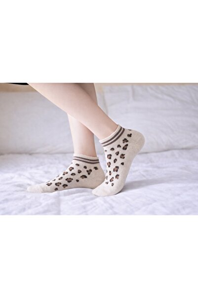 gigigiyim Pack of Leopard Printed Women's Stitch-Free Booties Socks