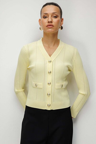 ON V Yaka Fitilli Triko Hırka