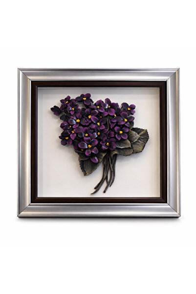 RolyARt MOR ÇİÇEK RÖLYEF TABLO