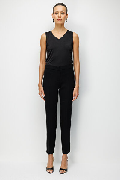 Ekol High Waist Slim Leg Trousers