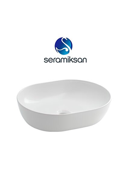 Seramiksan Alto Oval Tezgâh Üstü Batarya Deliksiz Beyaz Lavabo 50x38 Cm A002051H