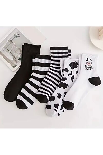 Lin Collection 5 أزواج من جوارب التنس النسائية الاقتصادية ذات الأشكال الحيوانية