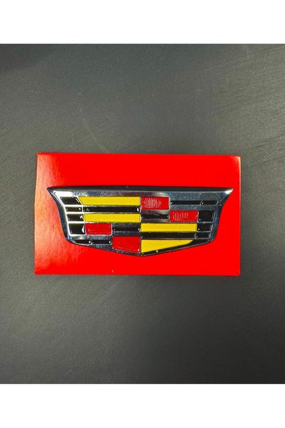 724 AUTO Metal Die-Cast Emblem - "Cadillac" Logo - Self-Adhesive Centerpiece