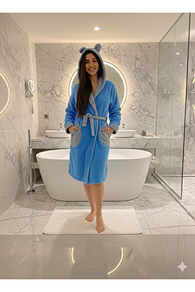 nf natural fabrica Wellsoft Teddy Bear Embroidered Bathrobe