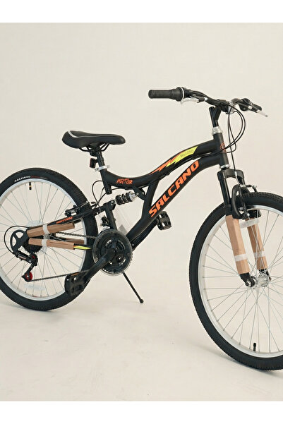 Salcano Hector 24 Jant 21 Vites Çift Amortisörlü Dağ Bisikleti Siyah Turuncu ...