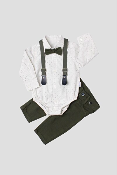 Chicsy Baby Baby Boy 3-Piece Set with Suspender Bow Tie