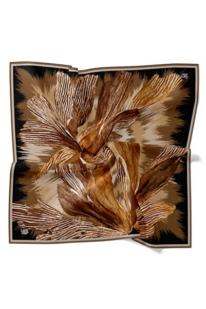 Levidor Tencel Scarf Brush Pattern Milk Coffee