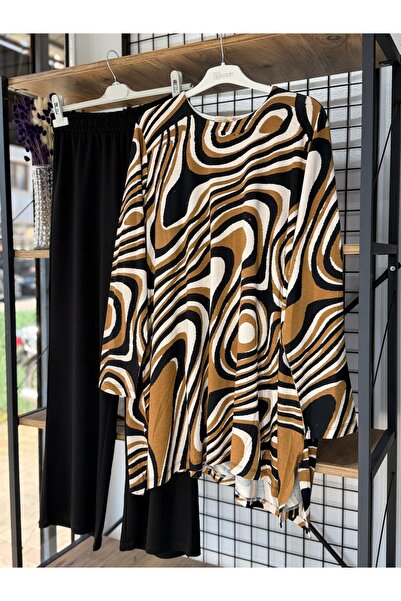 ÖZNE BUTİK Large Size Women's 100% Cotton Lu Stretch Fabric Combed Cotton Suit