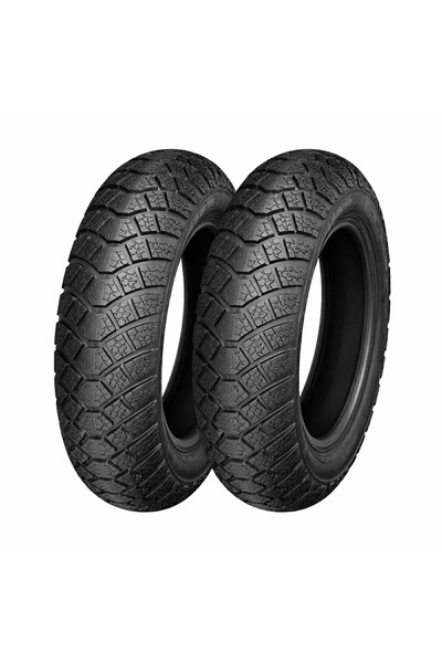 TÜRKMOPET Apec PS5 3.50-10 ve 3.50-10 Tubeless Ön Arka Kış Lastik Takımı