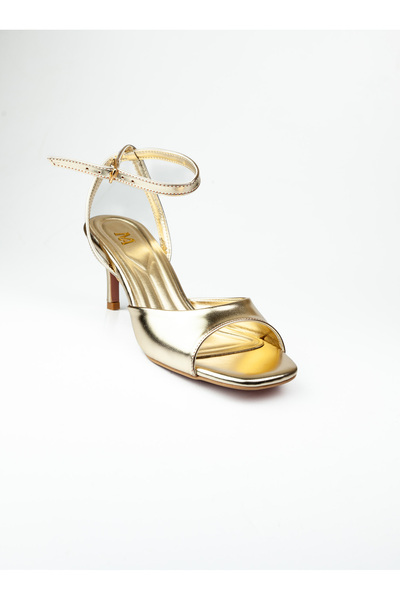 Moda Arena 0112 Gold Heeled Women's Evening Dress Shoes