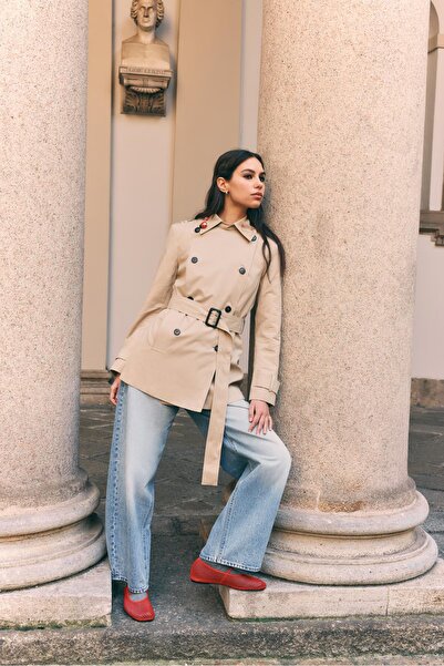 Stradivarius Basic kısa trençkot