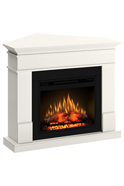 ECOFLAME Electric fireplace Lisbona vanilla corner with PRO firebox L110xH95x...
