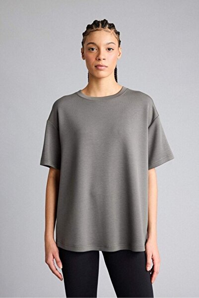 DeFacto Υπερμεγέθη μπλουζάκι με λαιμόκοψη Crew Neck Sportsman Modal με κοντά ...