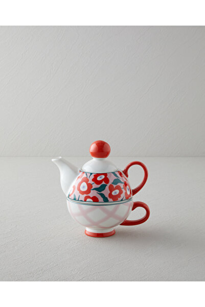 English Home Bright Parade New Bone China Demlik Seti 400 – 290 ml Kırmızı