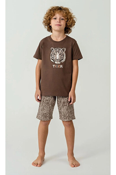Arnetta Set Bermuda Tiger din bumbac 100% pentru băieți (cu șosete cadou)