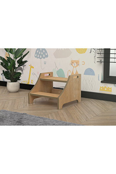 MUSVENUS Air Box Ahşap Basamak / Montessori Çok Amaçlı Basamak / Boy Yükselti...