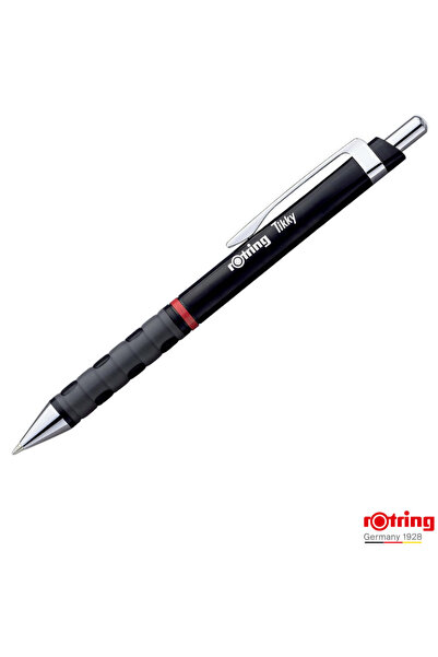 Rotring Tikky 3 Black Pen with Ergonomic Grip and Jumbo Blue Ink 0.7mm