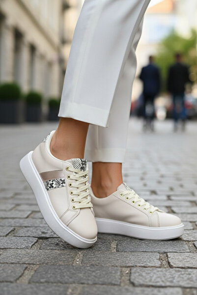 Mia marya Yılan Desenli Kadın Sneaker – Ortopedik Platform Kalın Taban Spor A...
