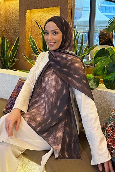 lamelif Ceylan Desen Soft Shawl Bitter Brown