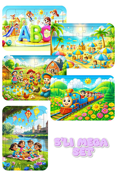 CA Games 5-Piece Mega Set, Each with 24 Pieces, 29X18Cm, Educational-Learning...