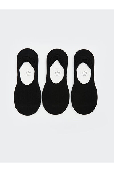 LC Waikiki Rmz Gi̇yi̇m Farkiyla Women's Plain Ballerina Socks 3-Pack