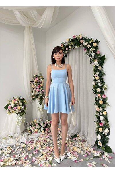 conconmoda Pole ip askılı mini atlas elbise