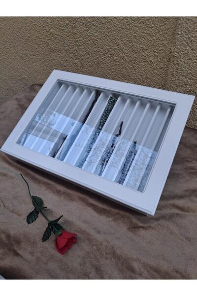 Bengi Ankara Mobilya Hobi Adn 90579 Dekoratif TESBİH Kutu Ahşap MDF Beyaz Boy...