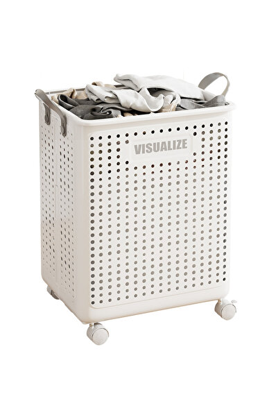 Glazeus Tekerlekli Katlanabilir Çok Amaçlı Sepet, 40 Litre, Havalandırmalı Ta...