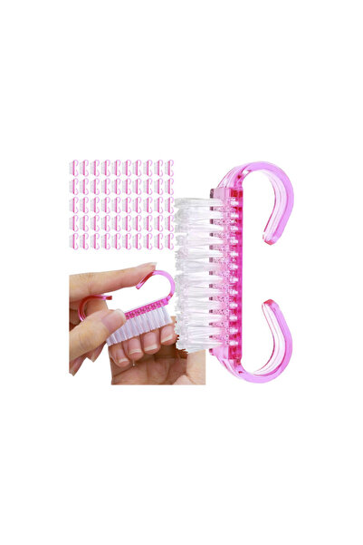 Soulima Βούρτσα μανικιούρ μιας χρήσης, σετ 50 τεμαχίων, 6,5x3,2x1,5 cm, ροζ