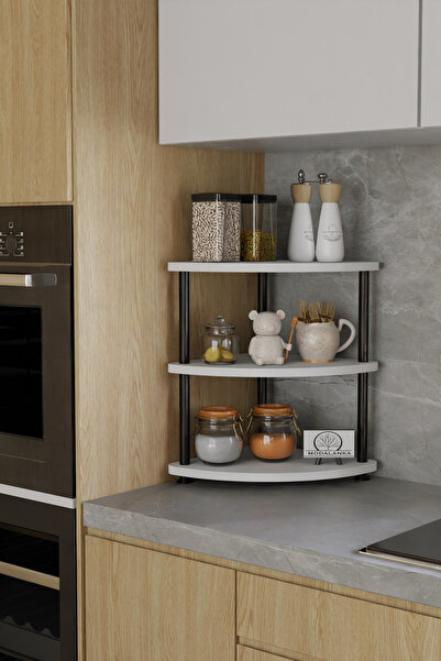 Modalanka 3 Katlı Ayarlanabilir ÇevirTak Tezgah Üstü Raf Mutfak Düzenleyici B...