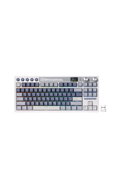 ROYAL KLUDGE Gaming Keyboard RK-M87, 88-Key, Beige Switch, RGB, Wired/2.4G/Bl...