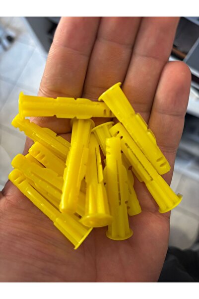 BAŞKAN YAPI HIRDAVAT Plastik Dişli 8lik Roket Dübel 100 Adet Sarı Dübel 8 mm