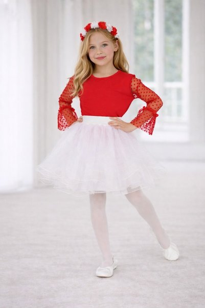 SEVİL GÖSTERİ & OKUL KIYAFETLERİ 23 April Show Outfit Girls' Skirt T-Shirt Se...