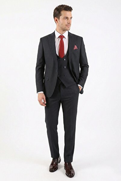 BRUEGEL Yelekli Takım Elbise Erkek Slim Fit