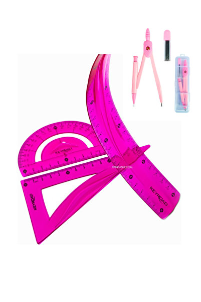 Glanart 30 cm Elastično set lenjira, set od 4 delova (LENJIR, KUTOMJERA, MJER...