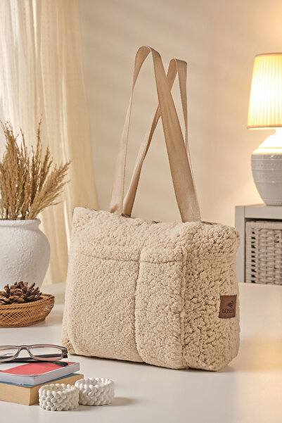 Loselya Γυναικείο Σετ με Χωρίσματα Πελούς Τσάντα ώμου - Teddy Ayarik Υφασμάτι...