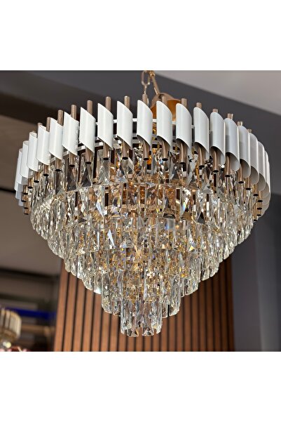 meili Candelabru Luxury Cristal White 60 cm – Cristal K9 Premium, 8 Surse, Fi...