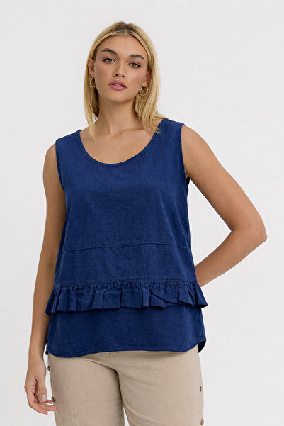 Heaven Ephesus Bluză de damă - Bluză de damă cu volane și textură încrețită -...