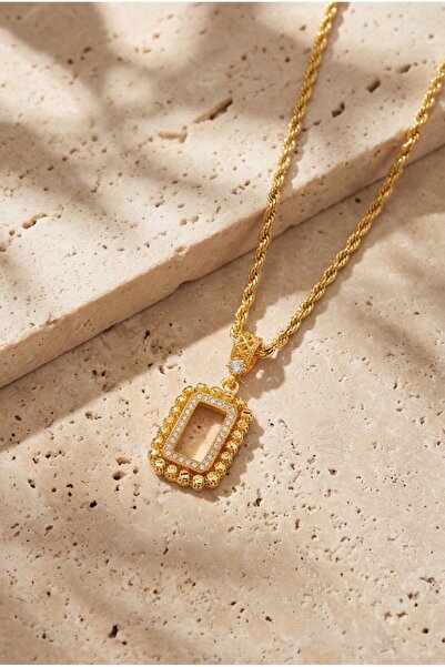 FerizZ Altın Kaplama İmitasyon Gram Çerçeve Kolye Ucu TGR-766