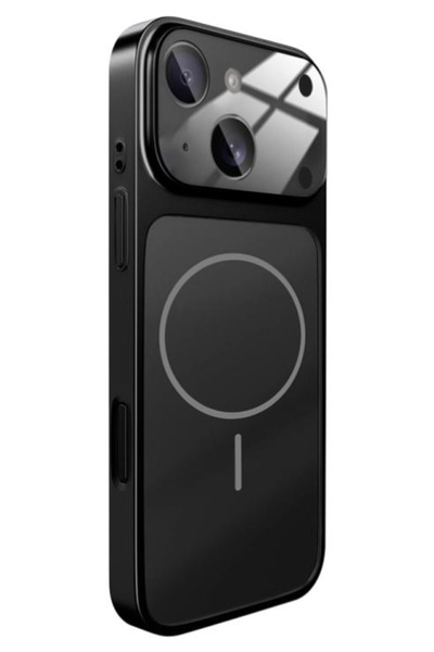 Caseji iPhone 15 Uyumlu SİYAH 17 PRO Görünümlü AG Cam Kamera Lensli Magsafe D...