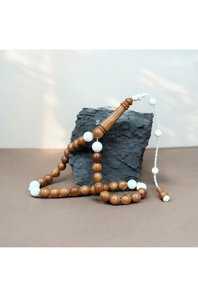 İnan Tesbih Sphere Cut Kuka Tree and Camel Bone Decorated Prayer Beads