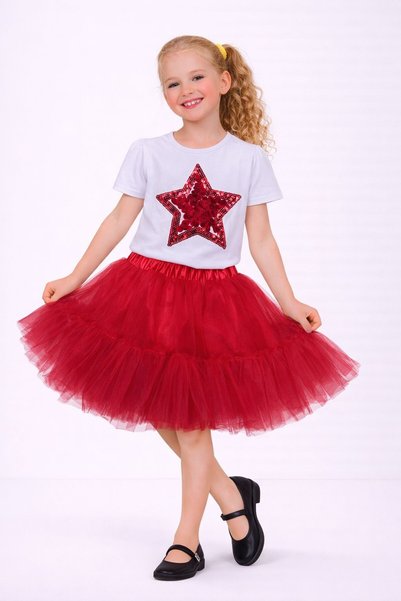SEVİL GÖSTERİ & OKUL KIYAFETLERİ 23 April Show Outfit Girls' Skirt T-Shirt Se...