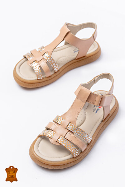 lina step Genuine Leather Orthopedic Sole Velcro Girls' Sandals