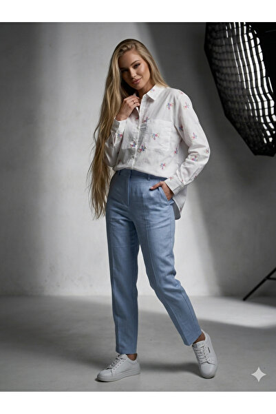 ribana قميص نسائي رفيع H خفيف D ذو ملمس بارز من قماش الفوال مزين بالزهور N مط...